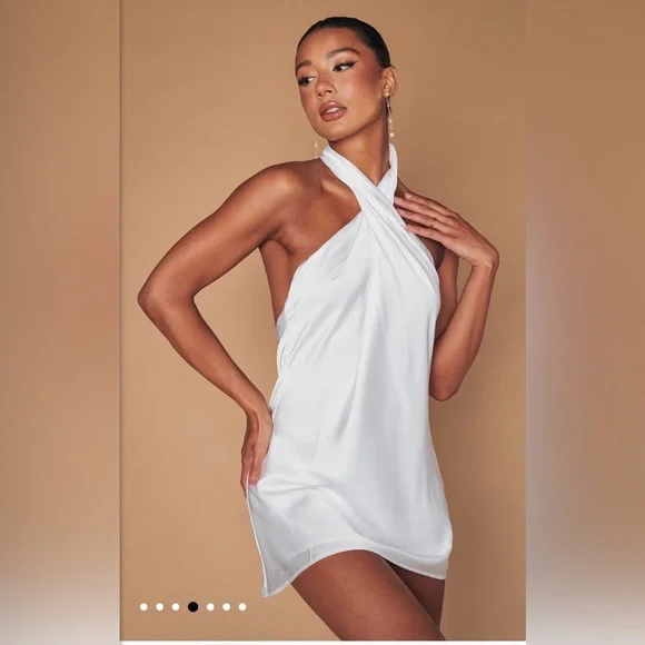 Show Me Your MuMu White Mini Halter Dress - Picture 2 of 7